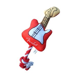 Fender Guitar Squeaky Rope Dog Toy